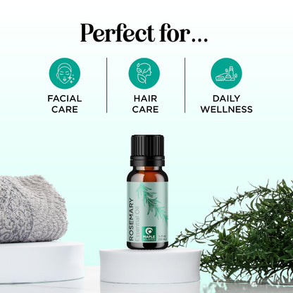 Pure Rosemary Essential Oil for Aromatherapy - Undiluted Rosemary Oil for Hair, Skin & Nails | Maple Holistics