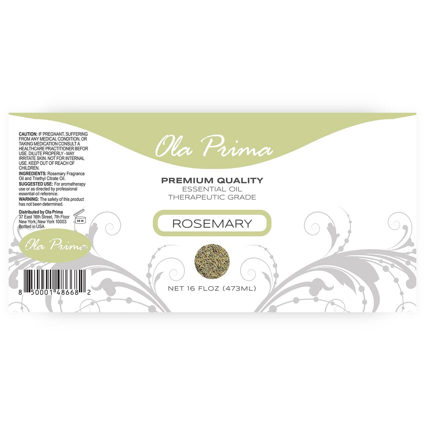 Ola Prima Rosemary Essential Oil (16oz Bulk) – Aromatherapy, Hair Growth, Mood Booster