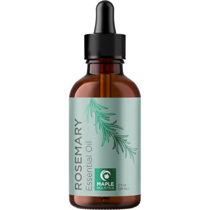 Pure Rosemary Oil for Hair Care – Volumizing Aromatherapy Essential Oil (2oz) | Diffuser, Hair, Skin & Nails