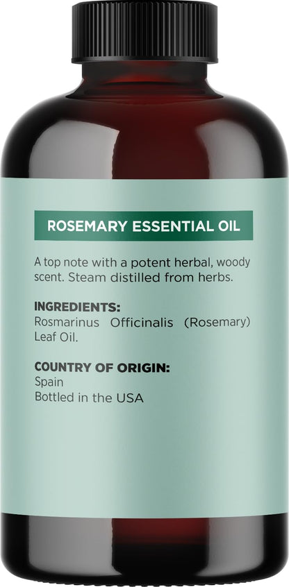 Pure Rosemary Oil for Hair, Skin & Nails | 100% Pure & Undiluted (1 fl oz)