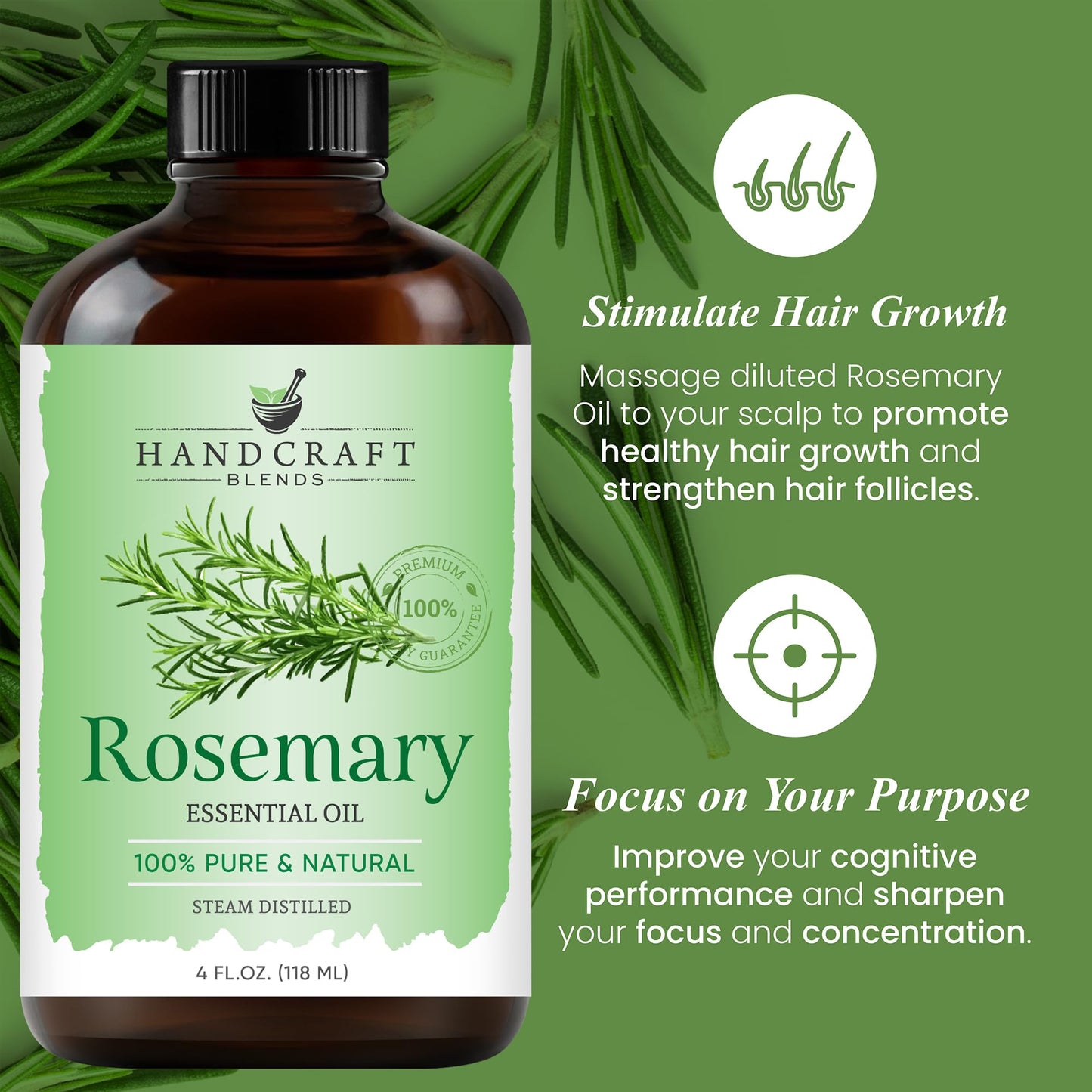 Handcraft Blends Rosemary Essential Oil – 4 fl oz – 100% Pure & Natural