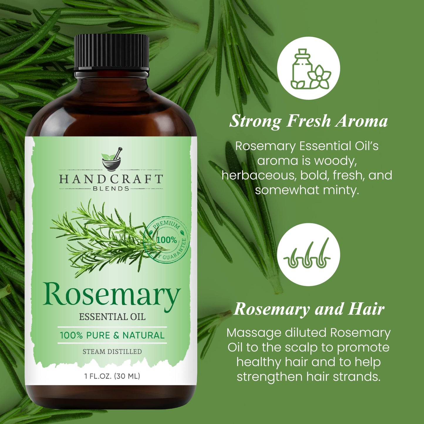 Handcraft Blends Rosemary Essential Oil – 1 Oz, 100% Pure & Natural, Premium Grade