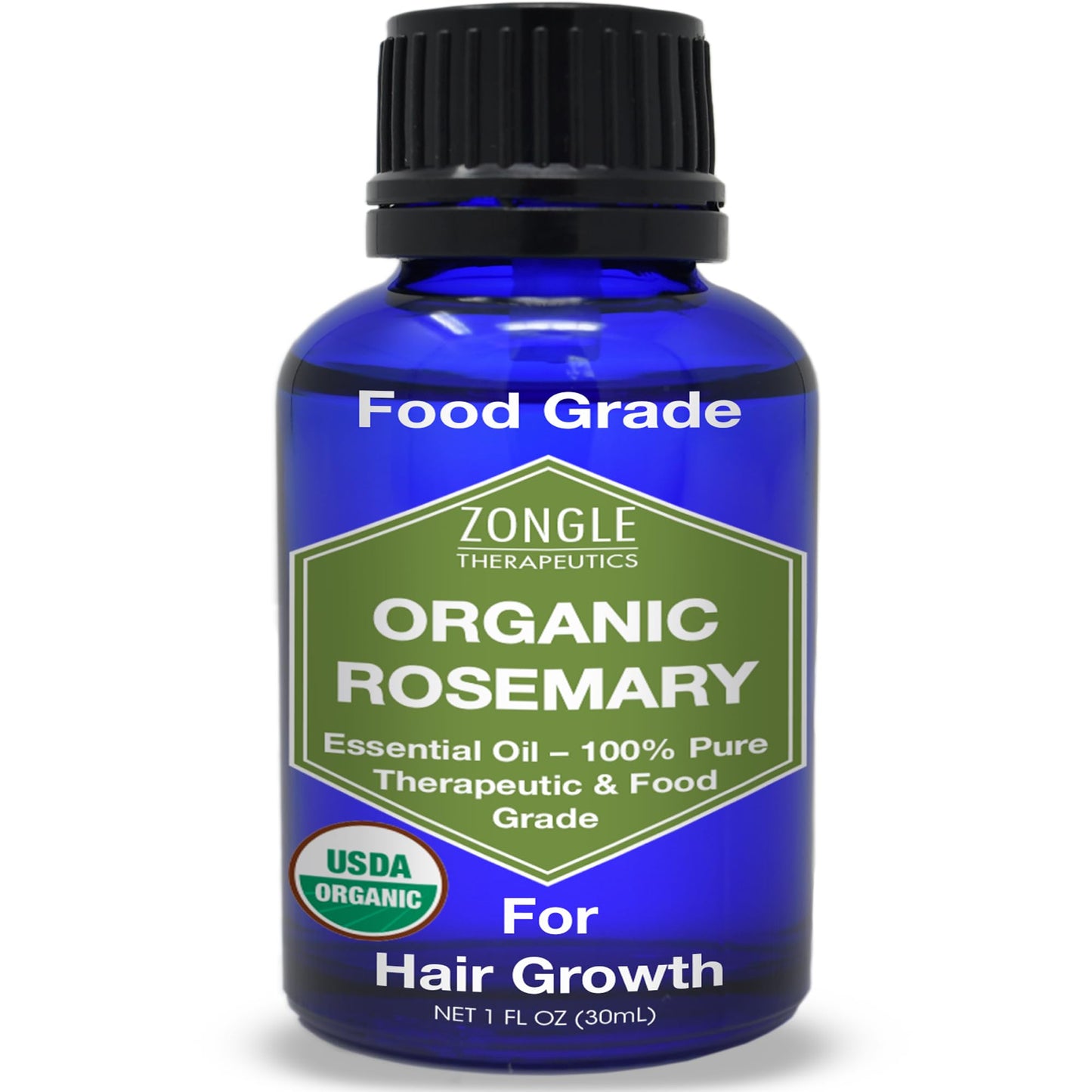 Organic Rosemary Oil – 100% Pure, Food Grade, Edible for Hair Growth | Zongle Therapeutics, 1 OZ
