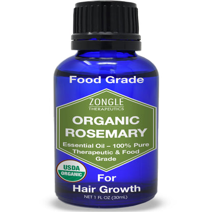 Organic Rosemary Oil – 100% Pure, Food Grade, Edible for Hair Growth | Zongle Therapeutics, 1 OZ
