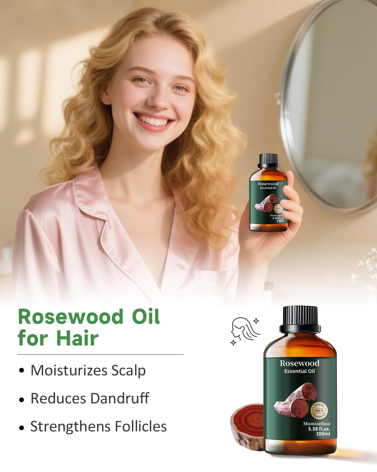 Rosewood Essential Oil – Outdoor Shield & Protective Barrier (3.38 Fl Oz)