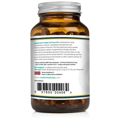 Rosita Extra Virgin Cod Liver Oil Softgels – 90 Count | Rosita Real Foods BritishVita | Premium UK Vitamins & Wellness Supplements