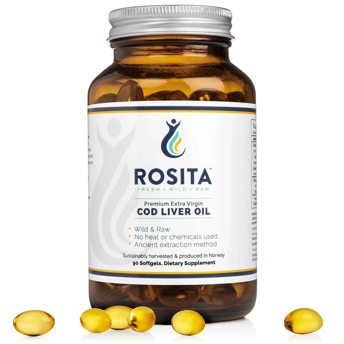 Rosita Extra Virgin Cod Liver Oil Softgels – 90 Count | Rosita Real Foods BritishVita | Premium UK Vitamins & Wellness Supplements