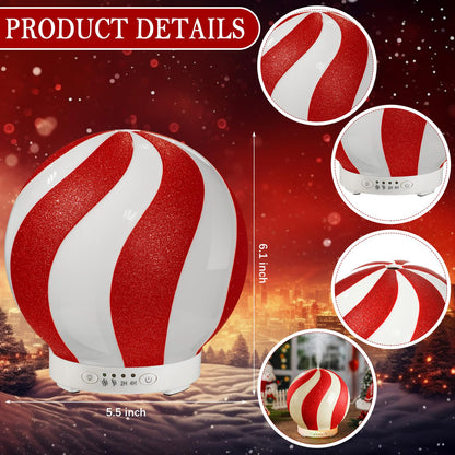 Rossesay Christmas Diffuser 120ml – Candy Cane Ceramic Humidifier