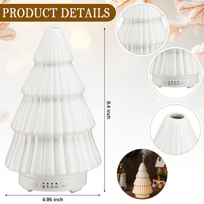 Rossesay Christmas Essential Oil Diffuser – Ceramic 120ml White Christmas Tree