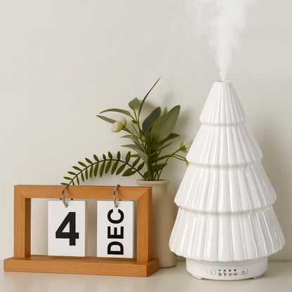 Rossesay Christmas Essential Oil Diffuser – Ceramic 120ml White Christmas Tree