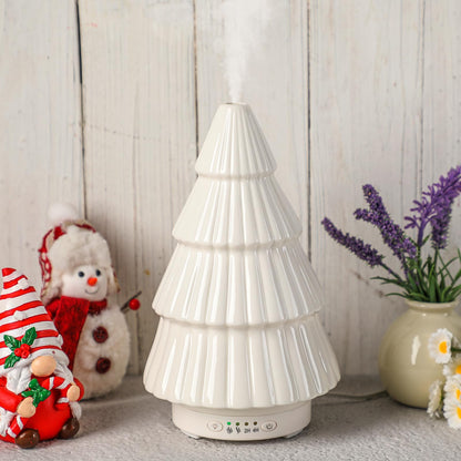 Rossesay Christmas Essential Oil Diffuser – Ceramic 120ml White Christmas Tree