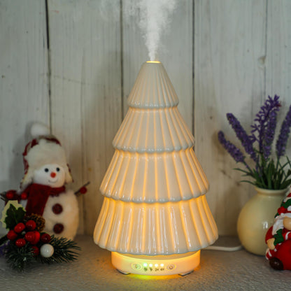 Rossesay Christmas Essential Oil Diffuser – Ceramic 120ml White Christmas Tree