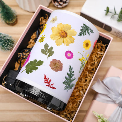 Rossesay Essential Oil Diffuser with Pressed Flower Lamp | 250ml, 7-Color LED, Auto-Off, 3 Mist Modes