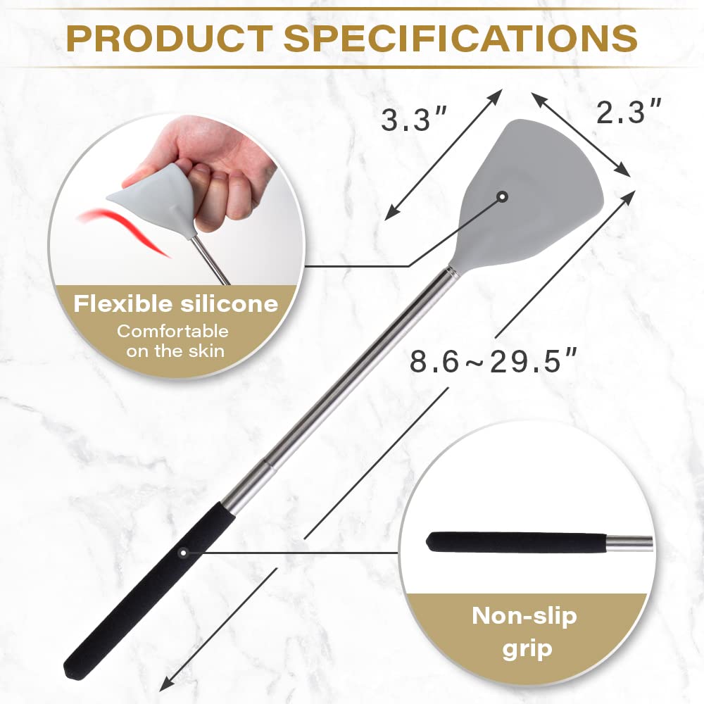 ROUNDS Cream Applicator Back Telescopic Stick – Easy Reach for Lotion, Ointment & Sunscreen