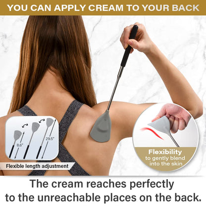 ROUNDS Cream Applicator Back Telescopic Stick – Easy Reach for Lotion, Ointment & Sunscreen