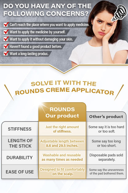 ROUNDS Cream Applicator Back Telescopic Stick – Easy Reach for Lotion, Ointment & Sunscreen