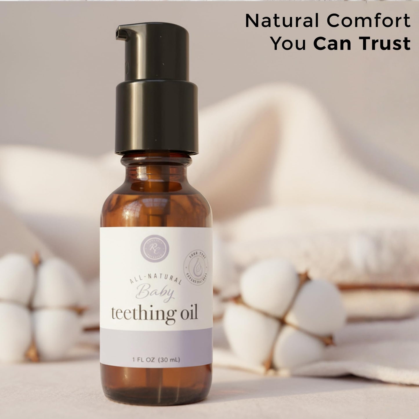 Rowe Casa Organics Baby Teething Oil, Natural Baby Teething Relief with Chamomile and Copaiba, Naturally Relieving and Soothing to Help Ease Discomfort, 1 Fl Oz