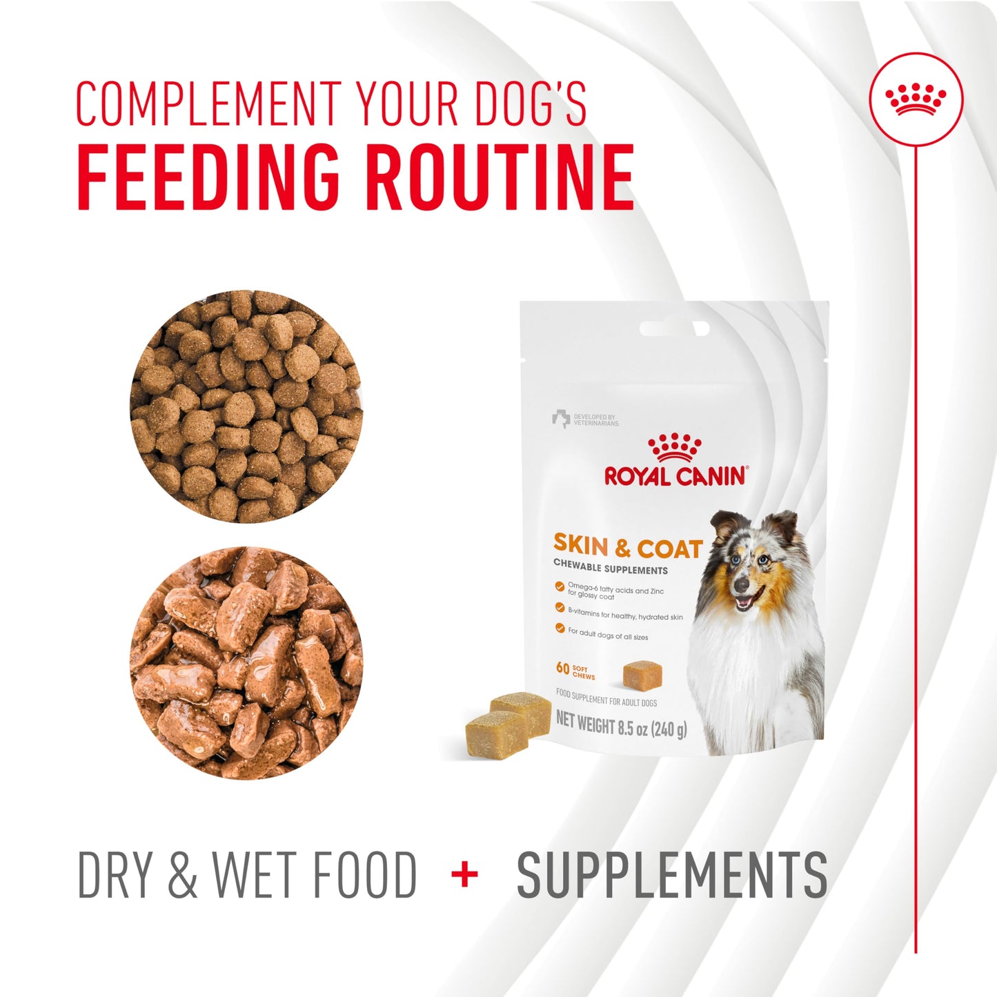 Royal Canin Skin & Coat Soft Chews for Adult Dogs – 60 Count
