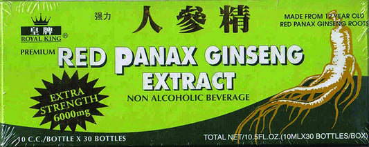 Royal King Red Panax Ginseng Extract 6000mg | 10c.c./bottle x 30 (Pack of 4) BritishVita | Premium UK Vitamins & Wellness Supplements