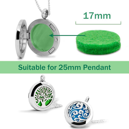 RoyAroma 2PCS Aromatherapy Diffuser Necklace - Two Pendant Patterns, 23.6-inch Adjustable Stainless Steel Chain