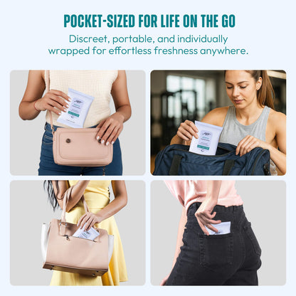 RPE Life Large Feminine Wipes – pH Balanced, Unscented, Flushable (10ct x 4)