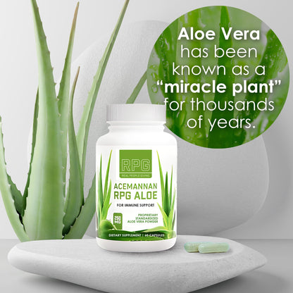 RPG Acemannan Aloe Vera Capsules - Immune & Gut Support | 60 x 250 mg