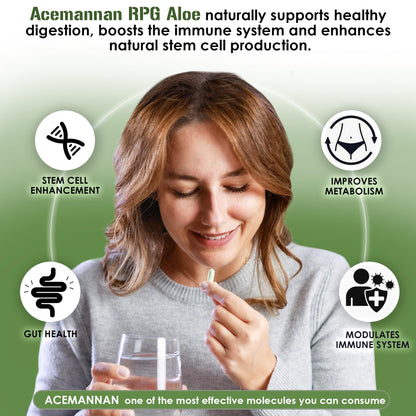RPG Acemannan Aloe Vera Capsules - Immune & Gut Support | 60 x 250 mg