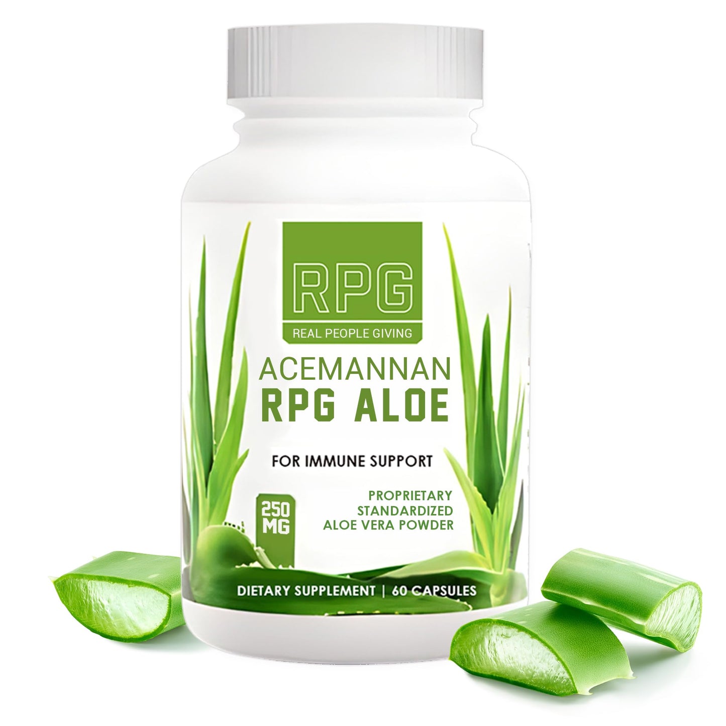RPG Acemannan Aloe Vera Capsules - Immune & Gut Support | 60 x 250 mg