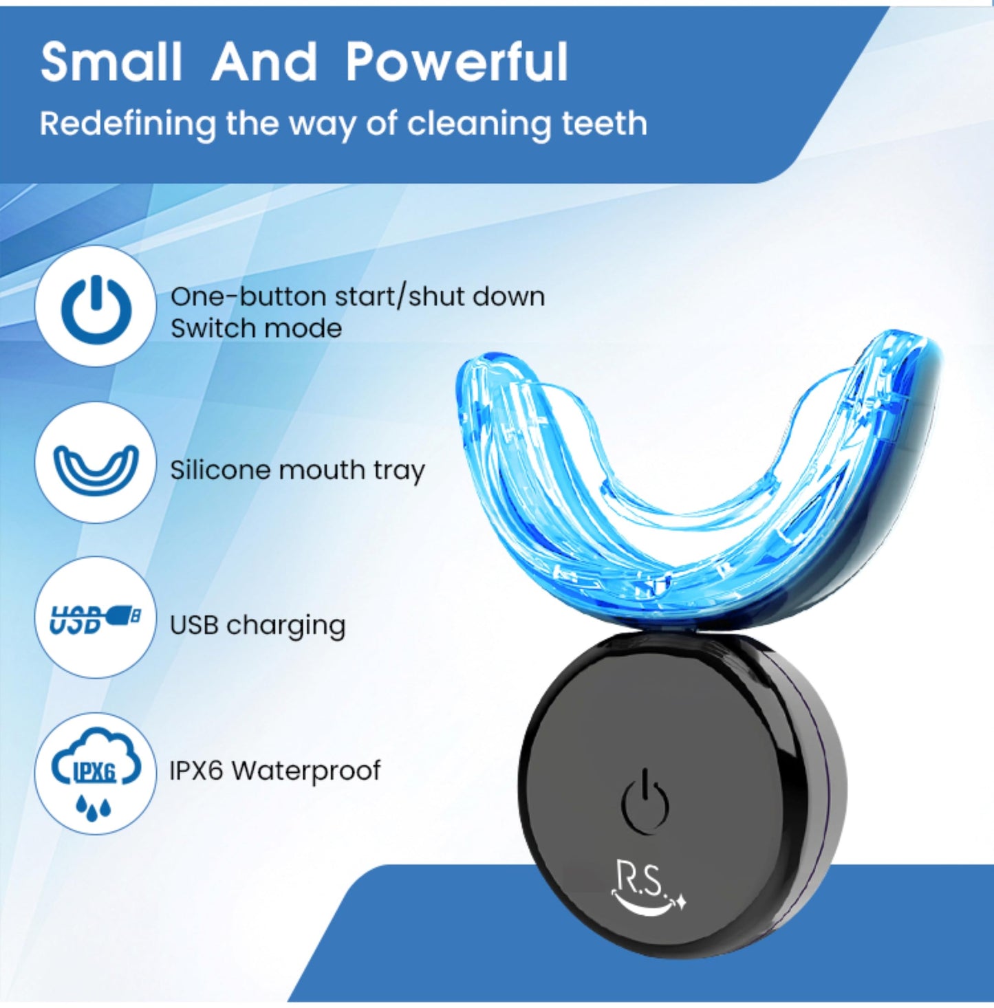 RS Smile Professional Wireless Teeth Whitening Kit – 32x Dual LED Lights