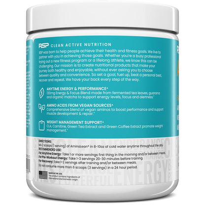 RSP Vegan AminoLean – All-in-One Natural Pre Workout (Pineapple Coconut)