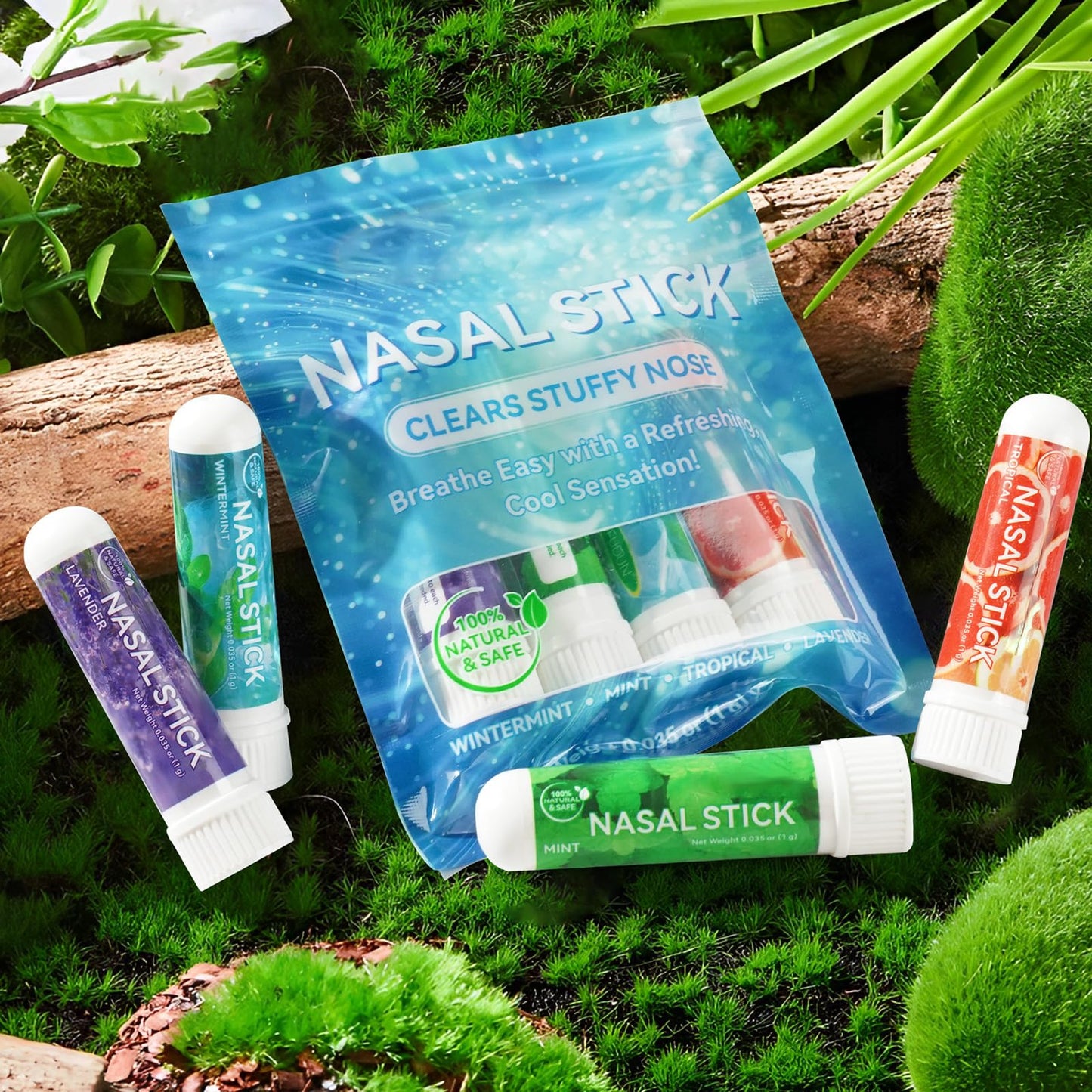 Ruduwu Nasal Stick 4 Pack – Natural Nose Inhaler for Quick Refresh, Energy Boost & Relaxation