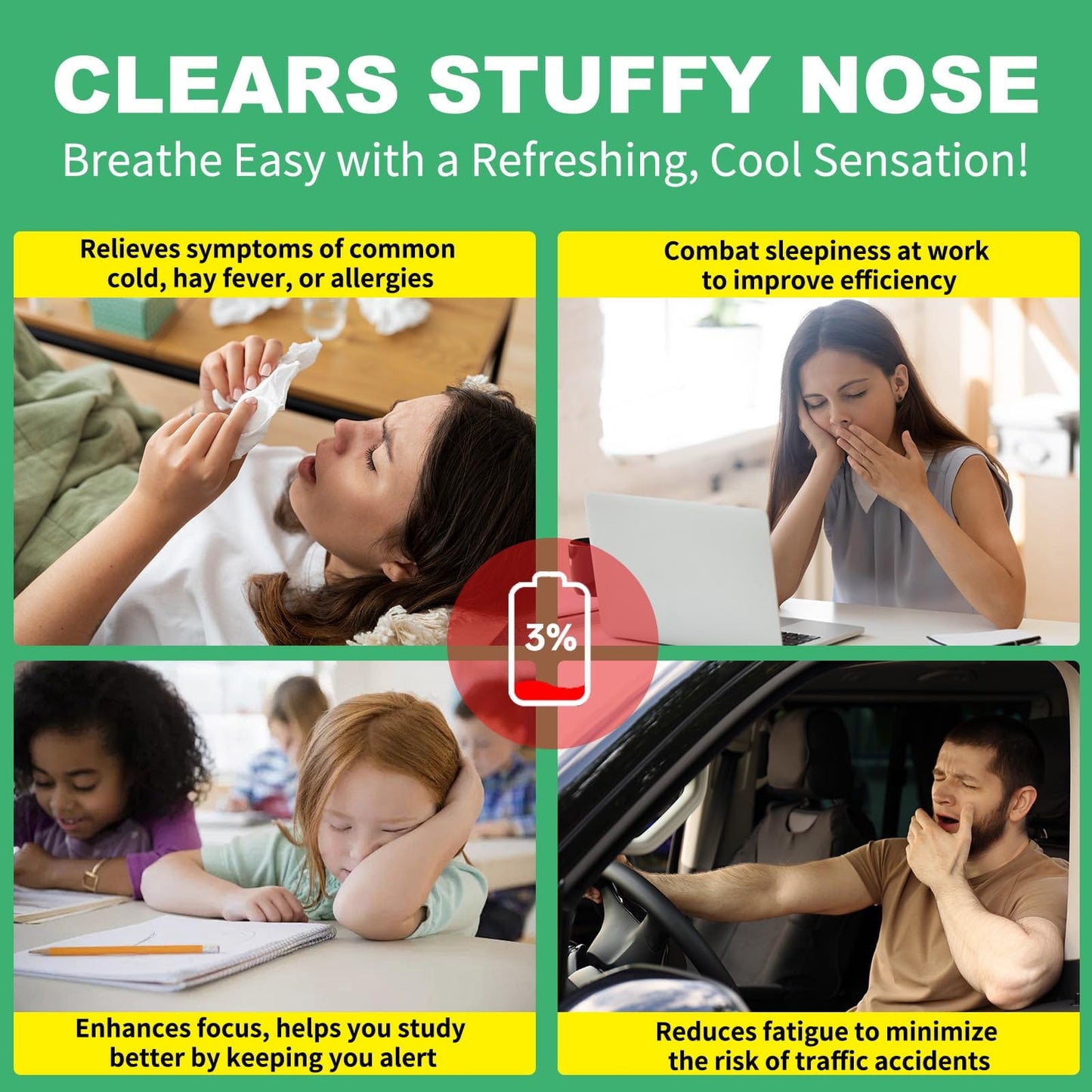 Ruduwu Nasal Stick 8 Pack — Natural Inhaler for Quick Congestion Relief, Energy Boost & Daily Relaxation