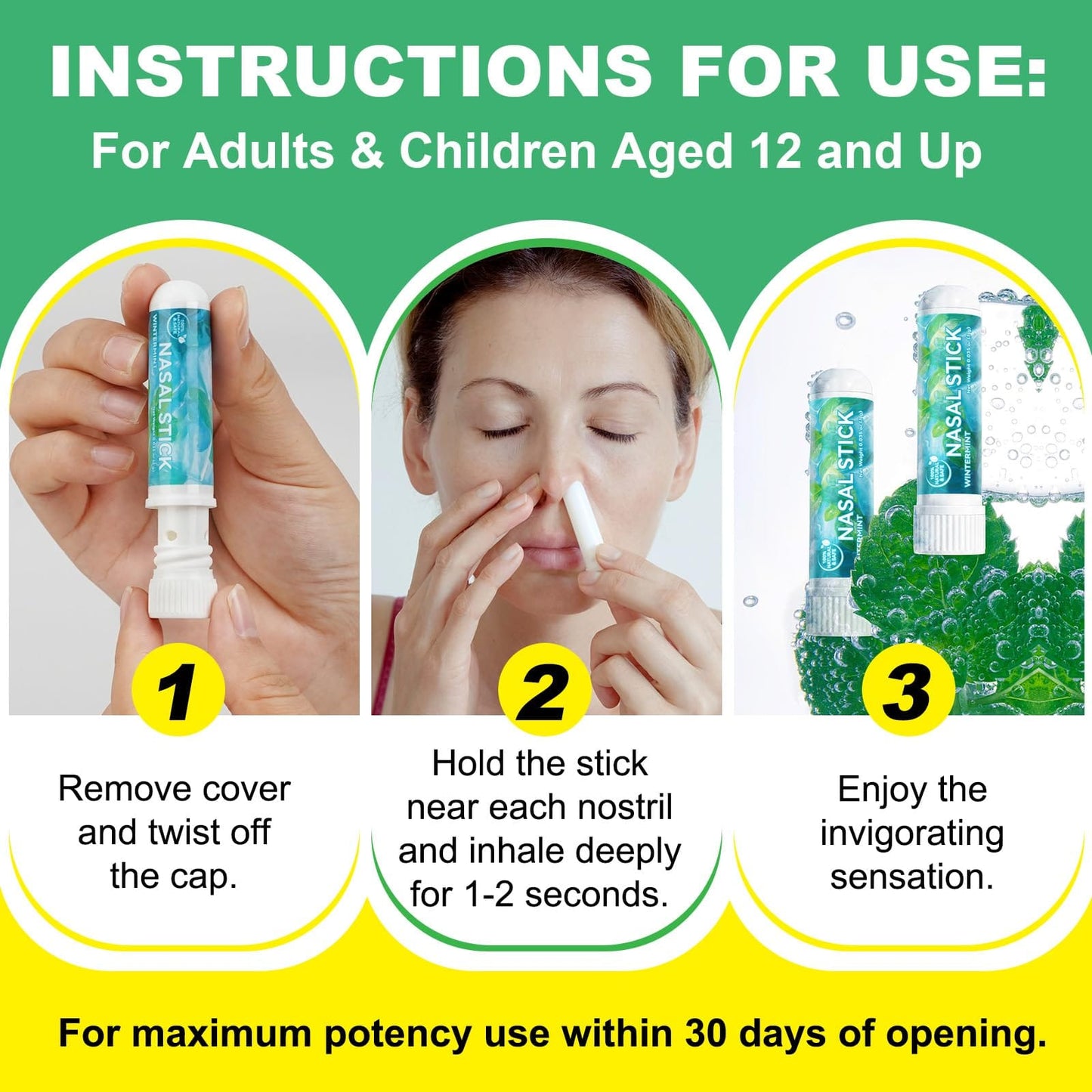 Ruduwu Nasal Stick 8 Pack — Natural Inhaler for Quick Congestion Relief, Energy Boost & Daily Relaxation