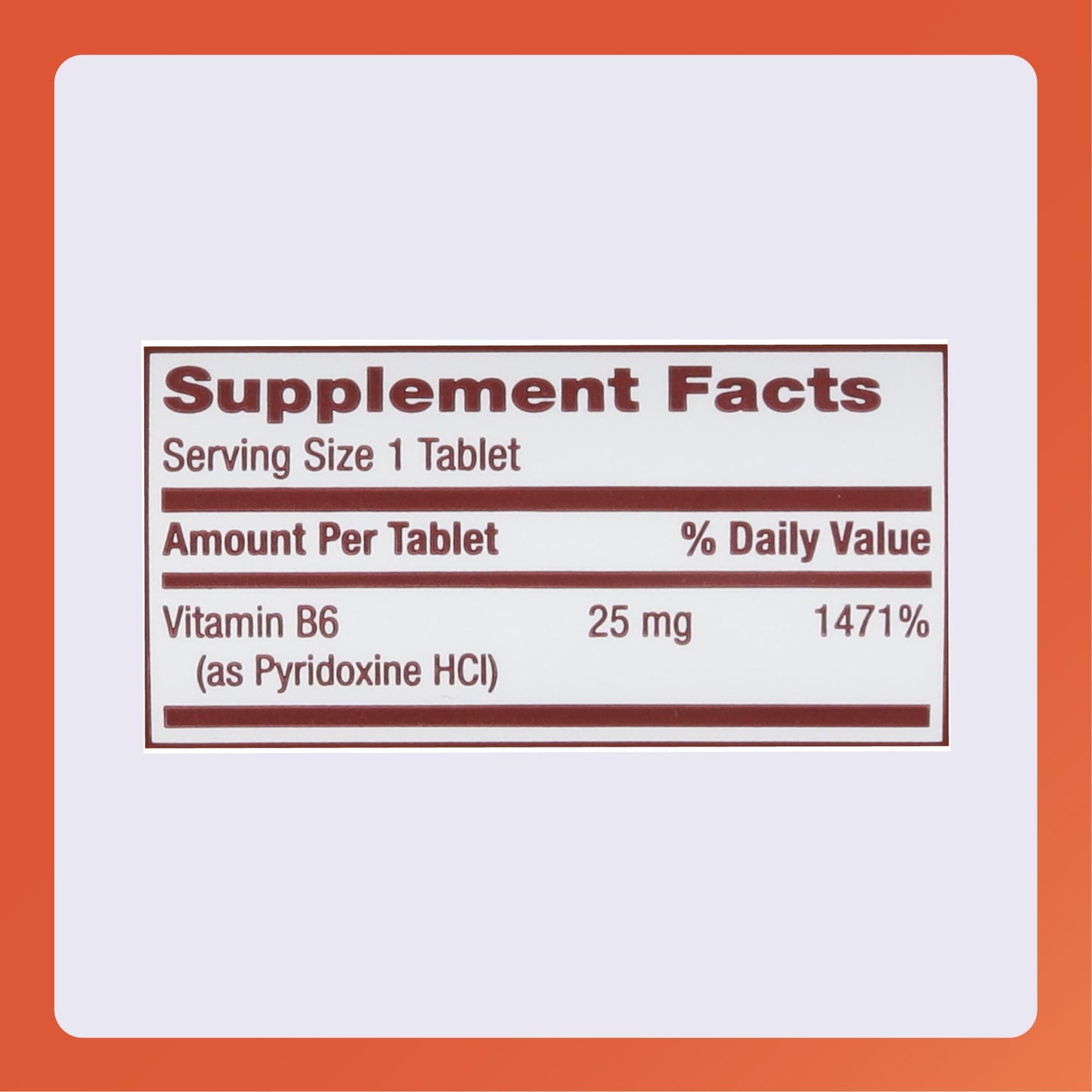 Rugby Vitamin B-6 Tablets 25mg – Dietary Supplement, 100 Count (1 Pack)