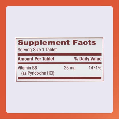 Rugby Vitamin B-6 Tablets 25mg – Dietary Supplement, 100 Count (1 Pack)