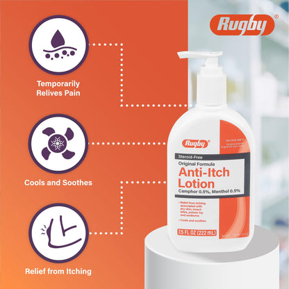 Rugby Anti-Itch Lotion – Camphor 0.5% & Menthol 0.5% | Cooling Relief 7.5 oz