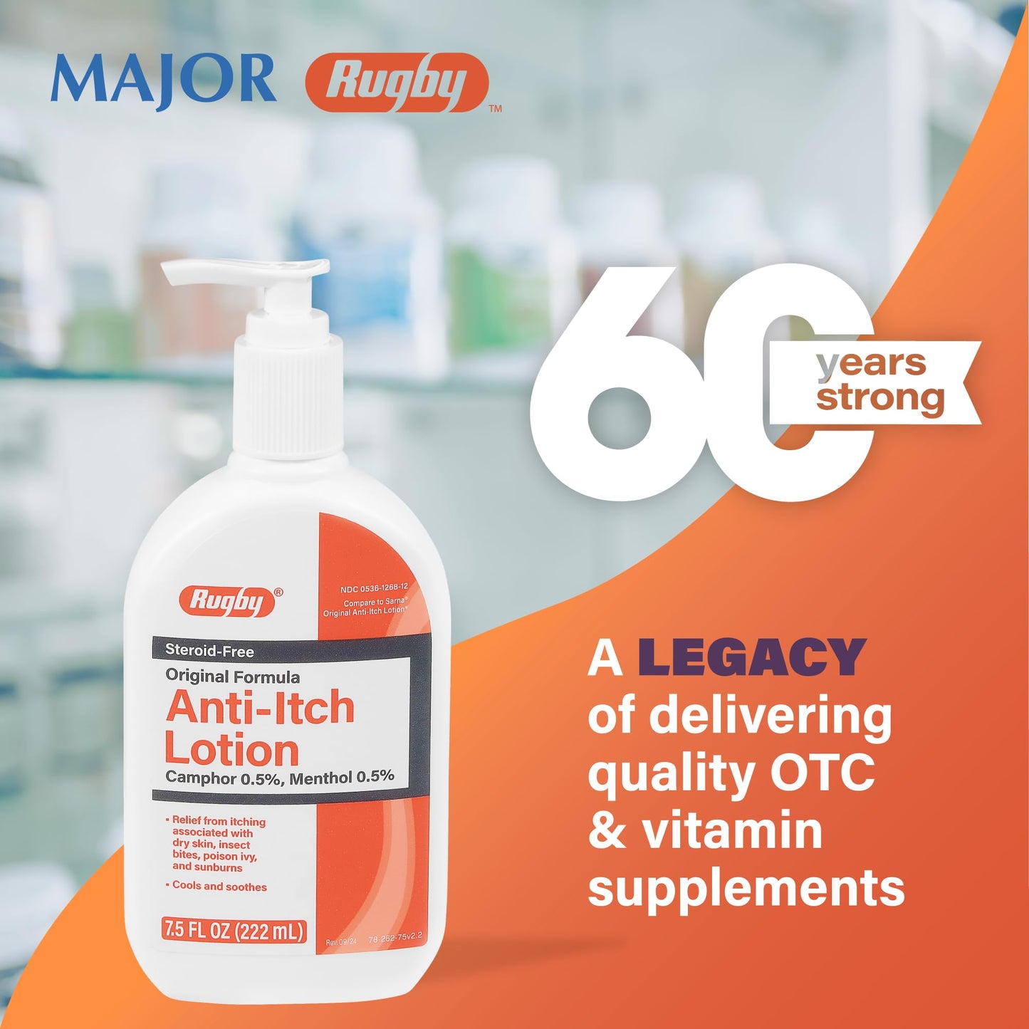 Rugby Anti-Itch Lotion – Camphor 0.5% & Menthol 0.5% | Cooling Relief 7.5 oz