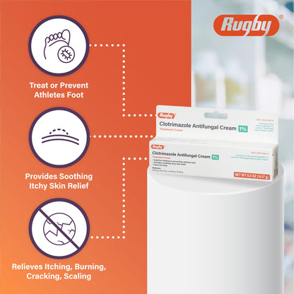 Rugby Clotrimazole 1% Antifungal Cream – 0.5 oz (2 Pack) | Rugby Laboratories