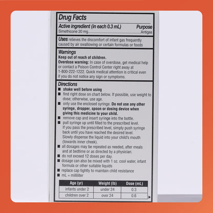 Rugby Laboratories Dye-Free Infants' Gas Drops - Simethicone 20 mg - 3 Pack (1 fl oz each)