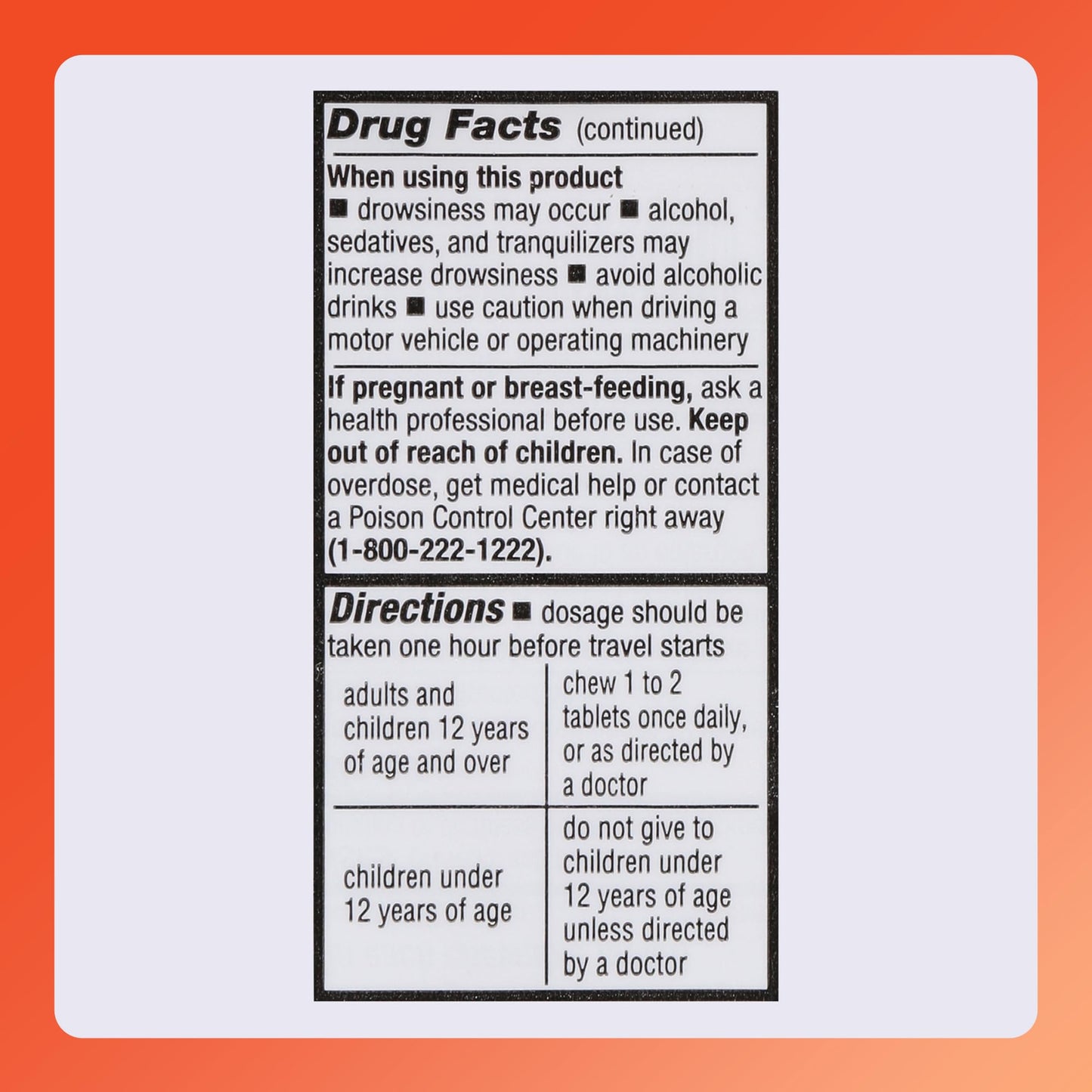 Rugby Meclizine 25mg Chewables – Motion Sickness Relief, 100 Count (3 Pack) | Rugby Laboratories