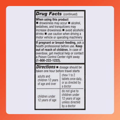 Rugby Meclizine 25mg Chewables – Motion Sickness Relief, 100 Count (3 Pack) | Rugby Laboratories