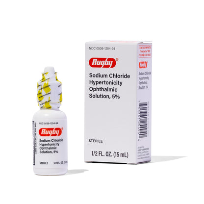 Rugby Laboratories Sodium Chloride 5% Hypertonicity Ophthalmic Drops – Alcohol-Free, 0.5 fl oz