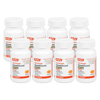 Rugby Ultra Strength Simethicone Gas Relief 180 mg - 60 Softgels (8 Pack) | Rugby Laboratories