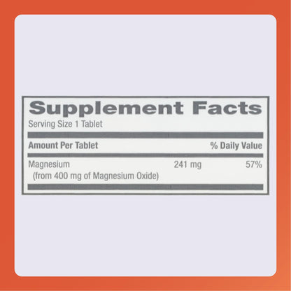 Rugby Magnesium Oxide 400 mg Tablets – Gluten-Free Dietary Supplement | 120 Count (3 Pack)