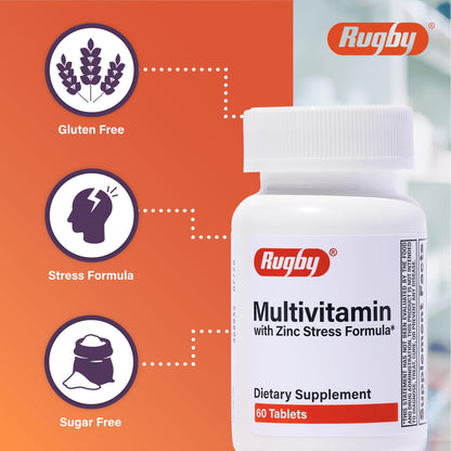 Rugby Multivitamin with Zinc Stress Formula - 60 Tablets