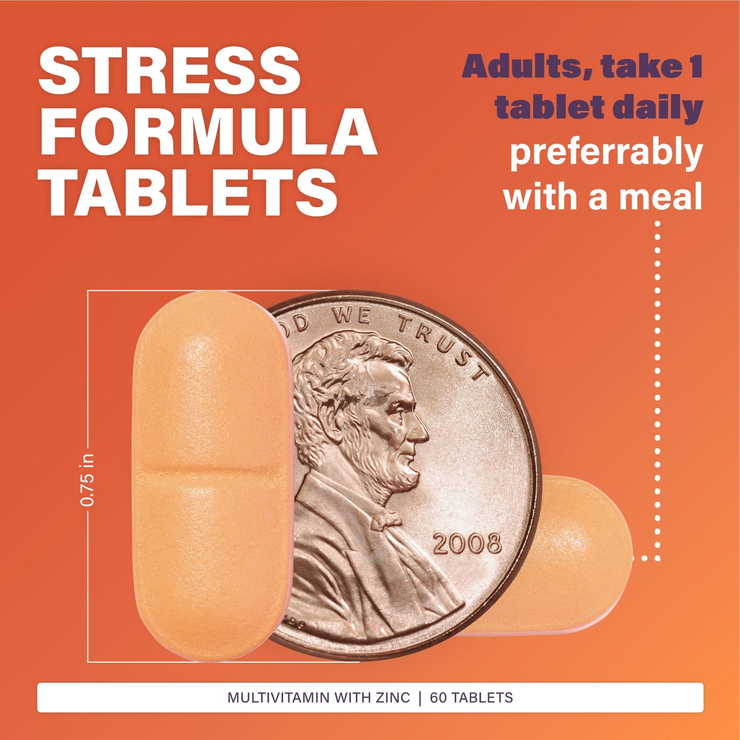 Rugby Multivitamin with Zinc Stress Formula - 60 Tablets