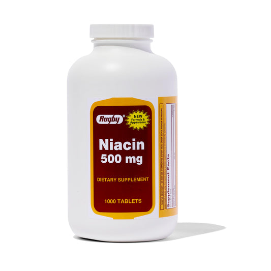 Rugby Niacin 500mg - Vitamin B3 Supplement for Men & Women - 1,000 Tablets (1-Pack) | Rugby Labs BritishVita | Premium UK Vitamins & Wellness Supplements
