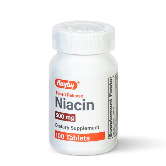Rugby Timed-Release Niacin 500mg with Calcium – 100 Tablets | Energy, Metabolism & Circulation BritishVita | Premium UK Vitamins & Wellness Supplements
