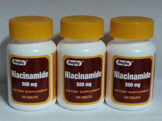 Rugby Niacinamide 500mg Tablets 100ct - 3 Pack (3) BritishVita | Premium UK Vitamins & Wellness Supplements