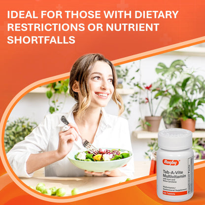 Rugby Tab-A-Vite Multivitamin with Iron & Beta-Carotene | Daily Multivitamin